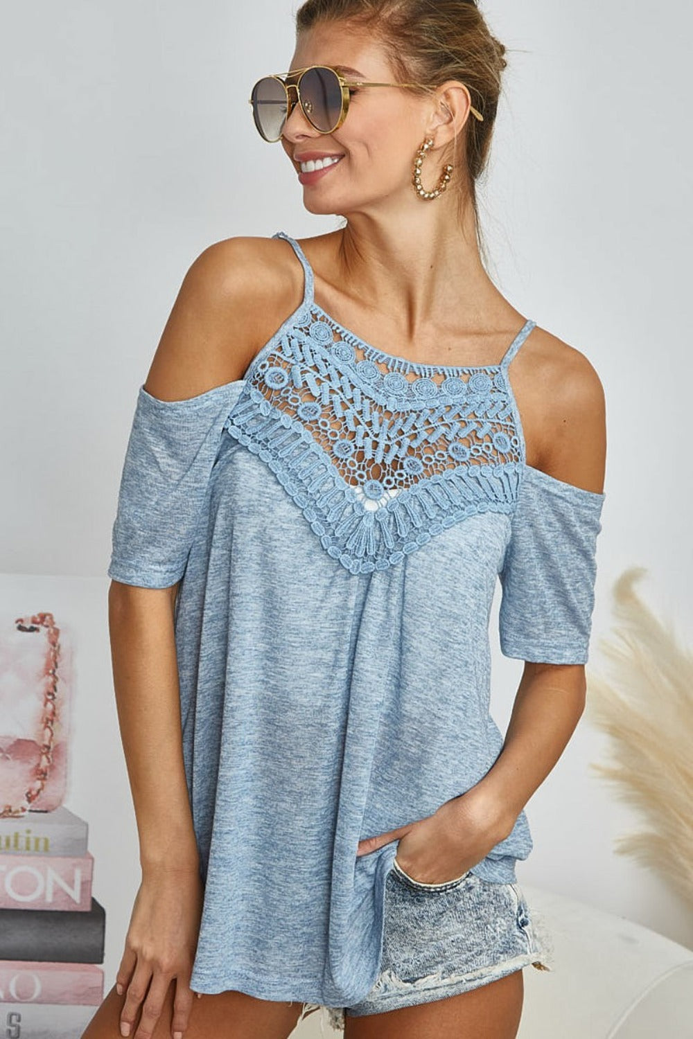BiBi Front Crochet Lace Adjustable Strap Top-Chaelisa's New Jammies