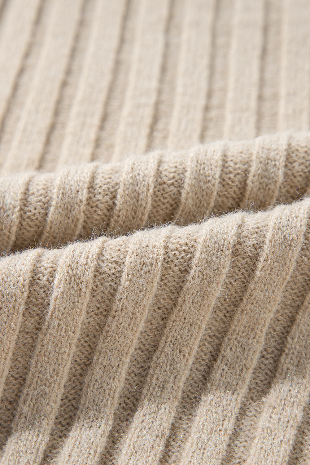 Khaki Cable Knit Colorblock Crew Neck Drop Shoulder Sweater-Chaelisa's New Jammies