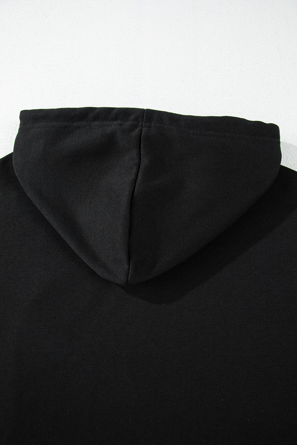 Black Solid Drop Shoulder Drawstring Cropped Hoodie-Chaelisa's New Jammies