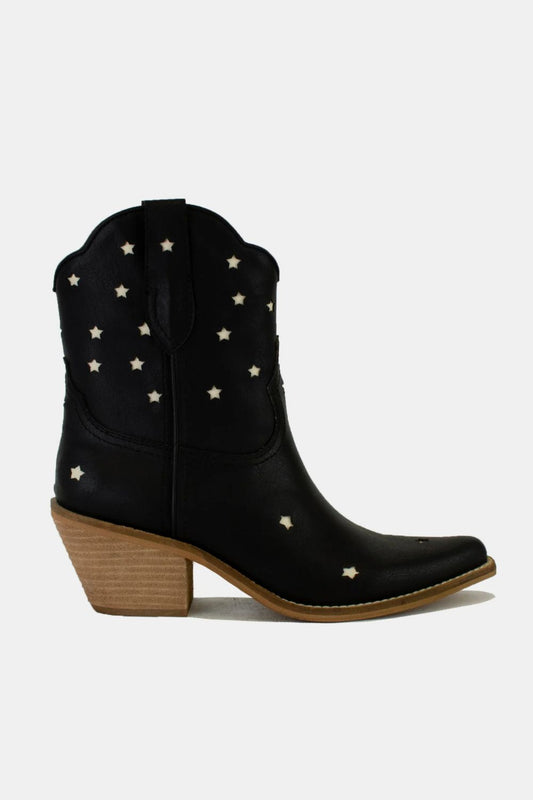 Beast Fashion Faux Leather Star-Shaped Cutouts Point Toe Boots-Chaelisa's New Jammies