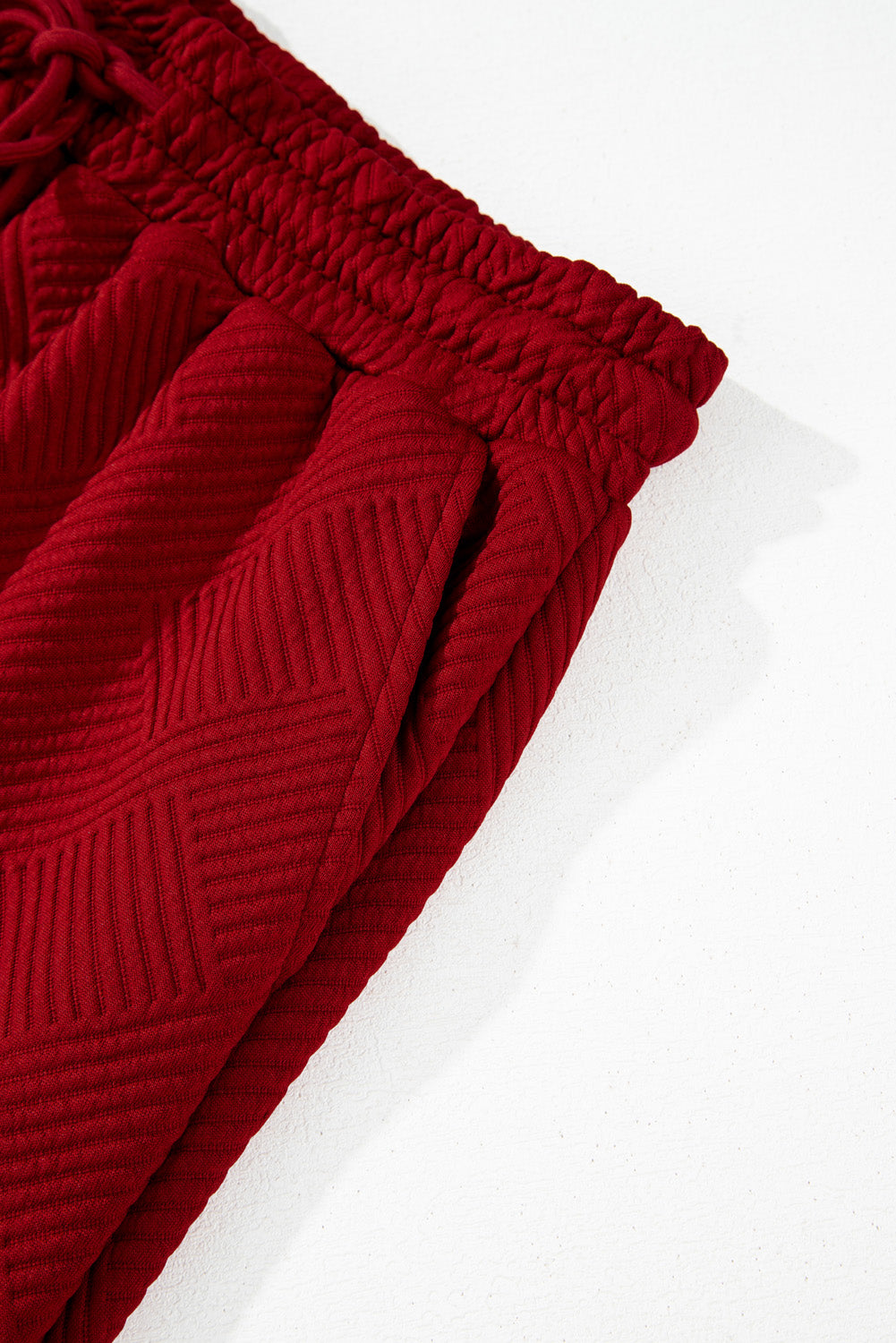 Red Dahlia Textured Loose Fit T Shirt and Drawstring Pants Set-Chaelisa's New Jammies