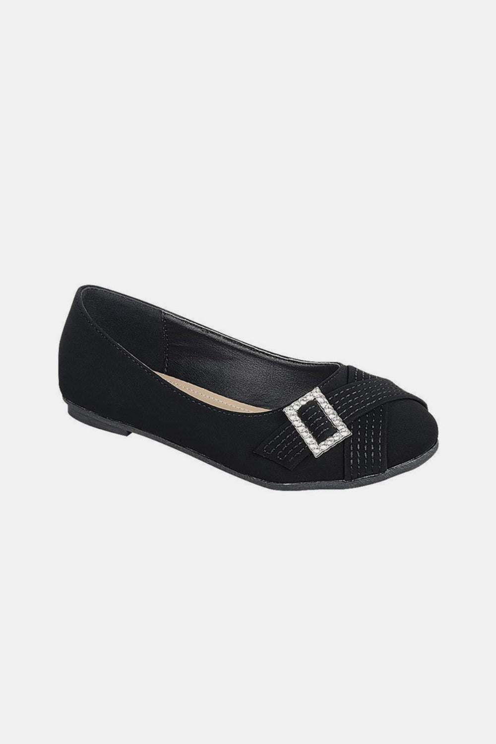 Forever Link Slip On Rhinestone Buckle Ballet Flats-Chaelisa's New Jammies