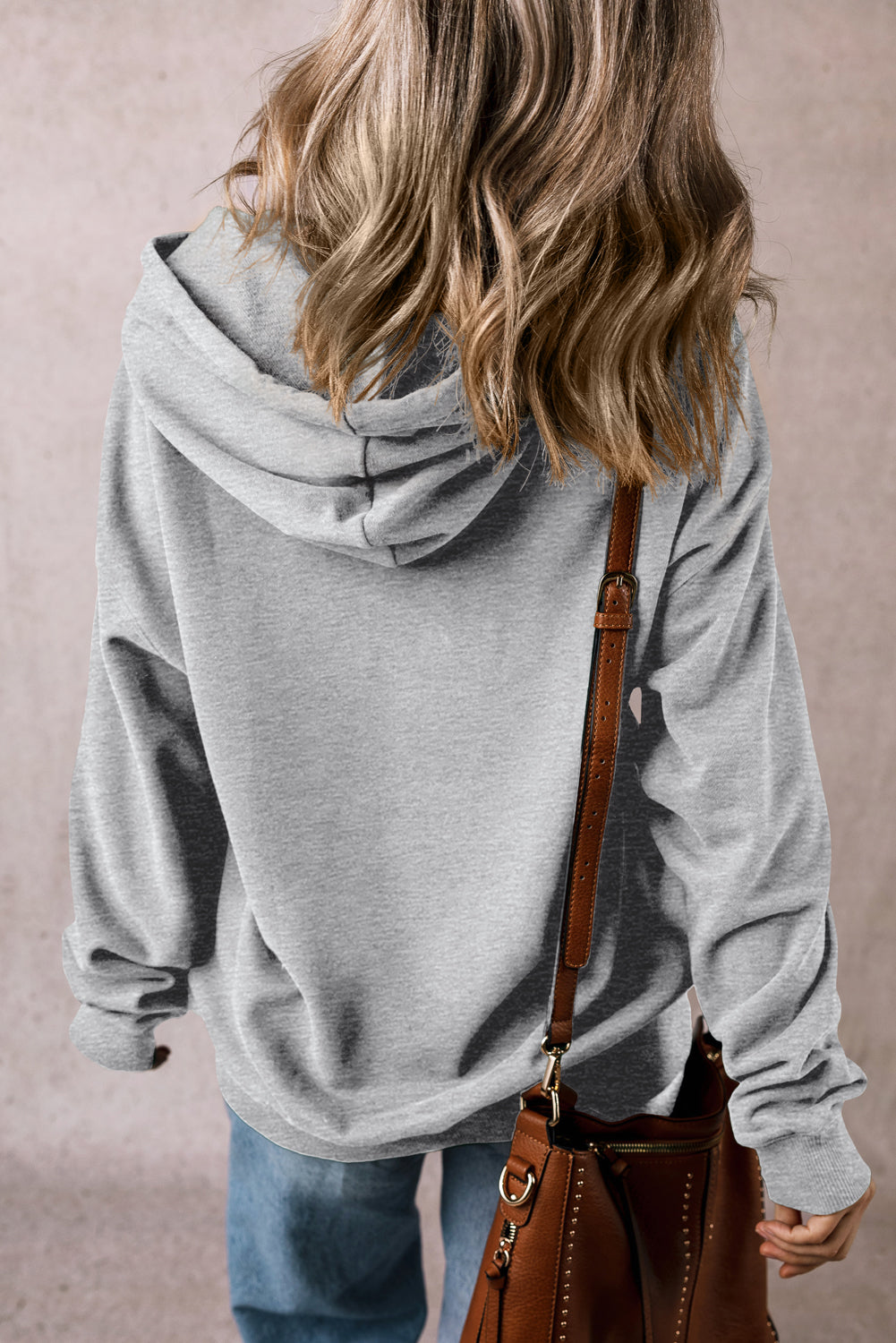 Light Grey Fleece Lined Kangaroo Pocket Drawstring Chunky Hoodie-Chaelisa's New Jammies