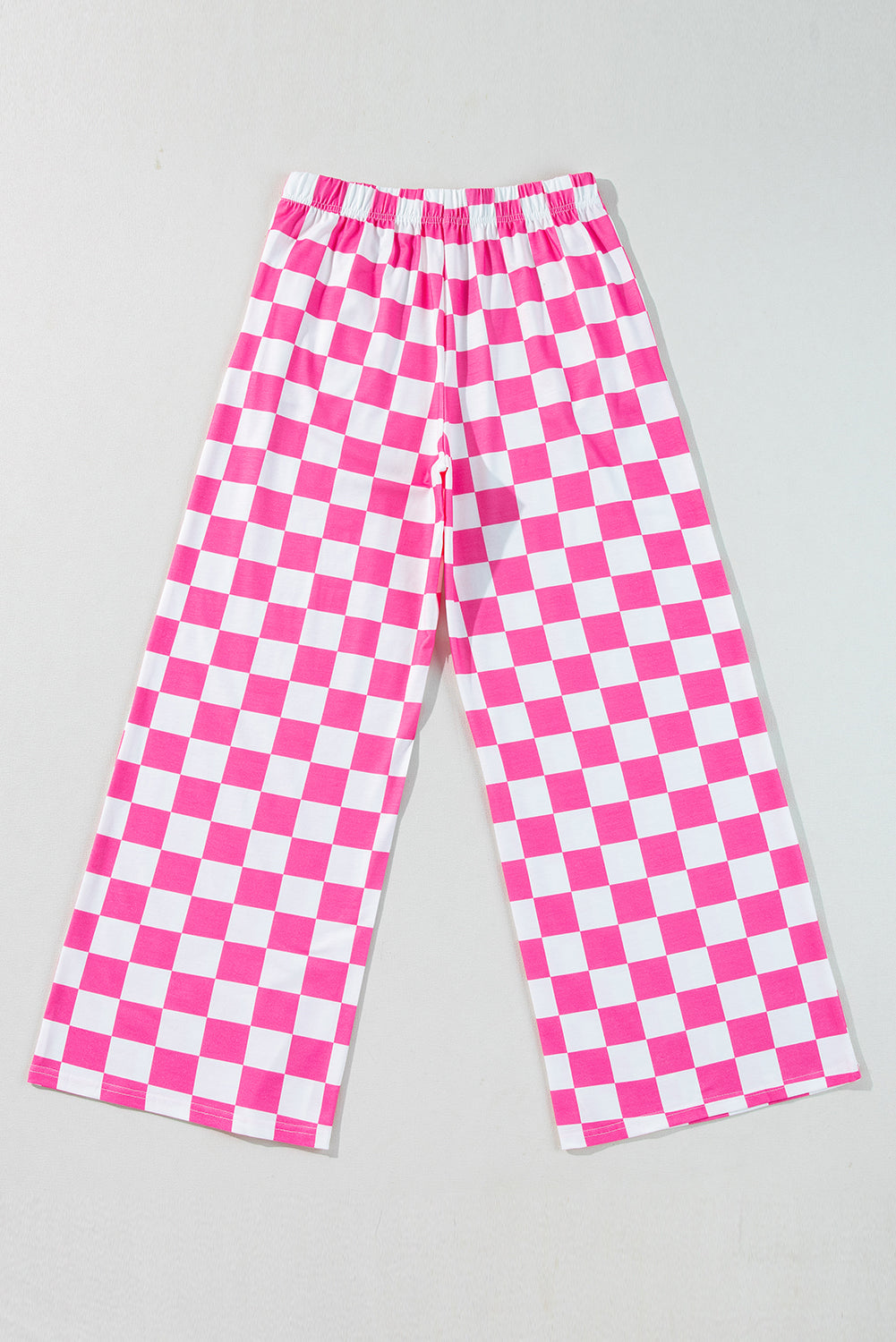 Bonbon 2-Tone Checked Print High Waist Wide Leg Pants-Chaelisa's New Jammies