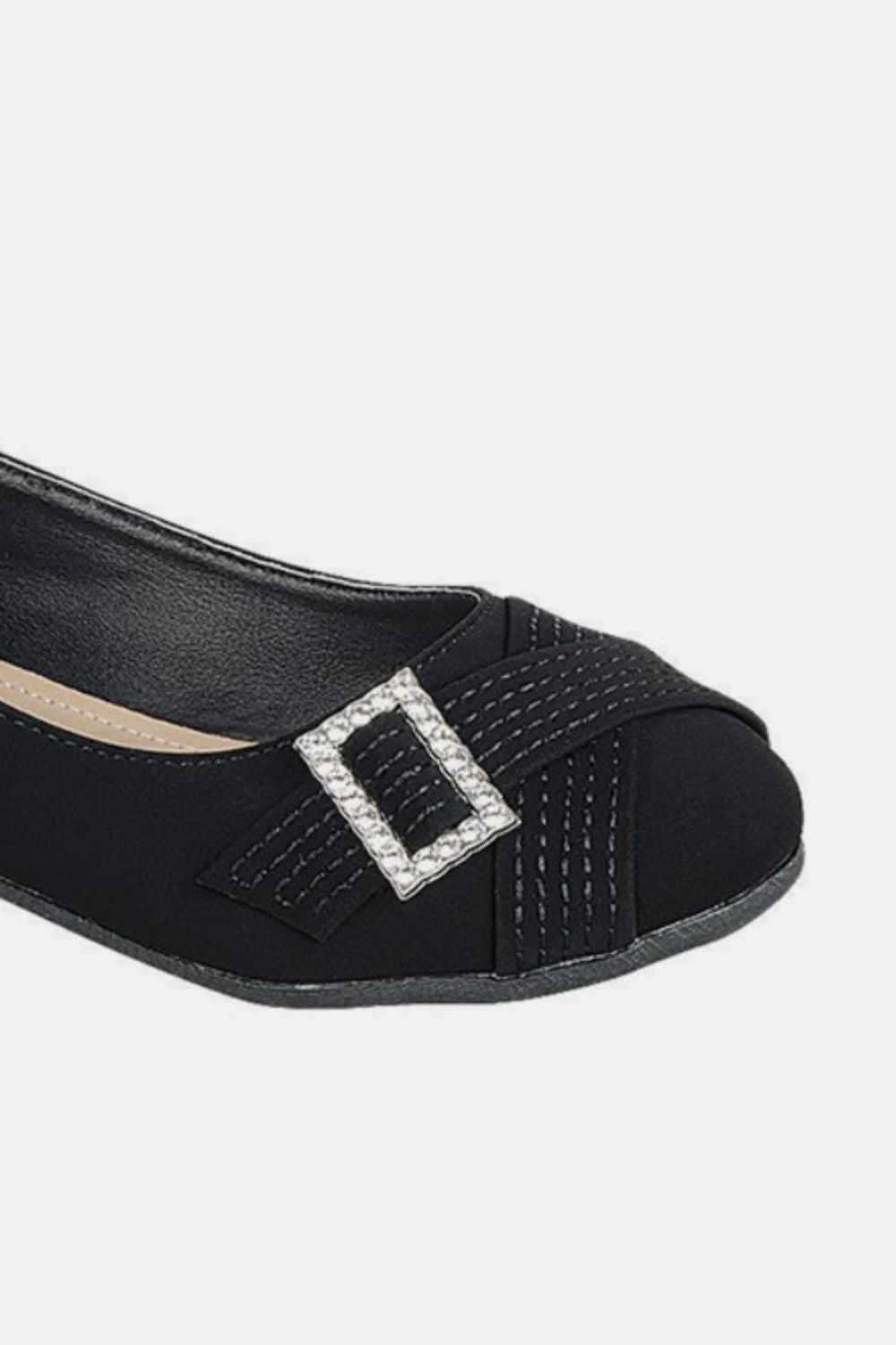 Forever Link Slip On Rhinestone Buckle Ballet Flats-Chaelisa's New Jammies