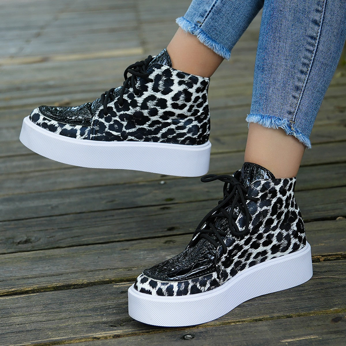 PU Leather Leopard Platform Sneakers-Chaelisa's New Jammies