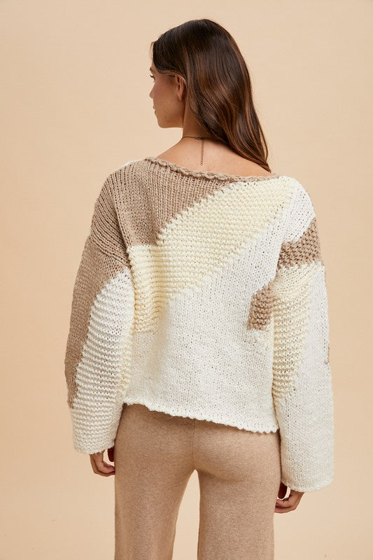 Annie Wear Color Block Drop Shoulder Sweater-Chaelisa's New Jammies