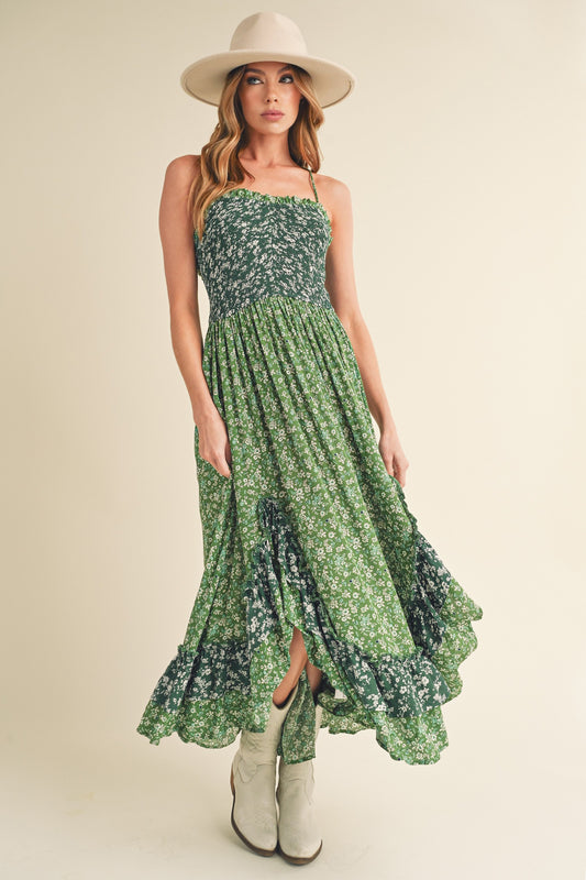 Aemi + Co Ditsy Floral Ruffled Hem Maxi Cami Dress-Chaelisa's New Jammies