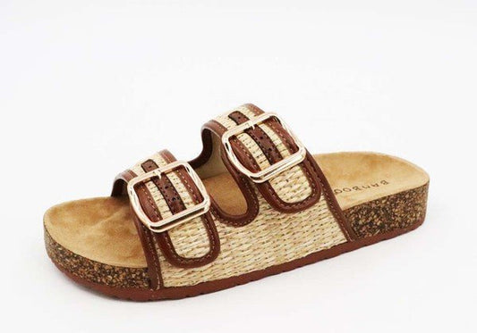 corc footbed slipper sandal in raffia strap upper - Chaelisa's New Jammies