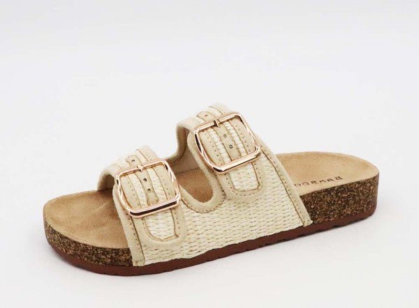 corc footbed slipper sandal in raffia strap upper - Chaelisa's New Jammies