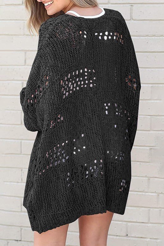 Crochet Dolman Knit Sleeve Cardigan - Chaelisa's New Jammies