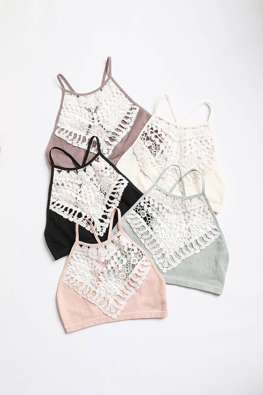 Crochet Lace High Neck Bralette - Chaelisa's New Jammies