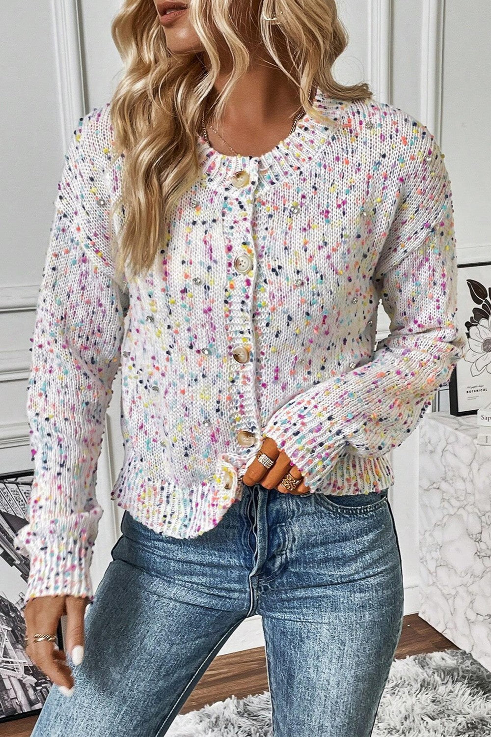 Confetti Button Up Long Sleeve Cardigan-Chaelisa's New Jammies