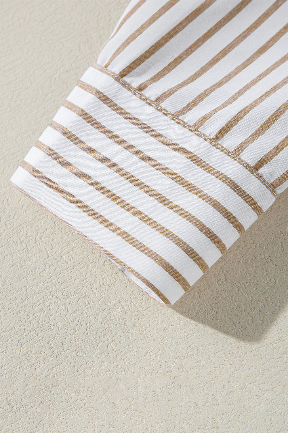 Khaki Stripe Long Sleeve Button Up Mini Shirt Dress-Chaelisa's New Jammies