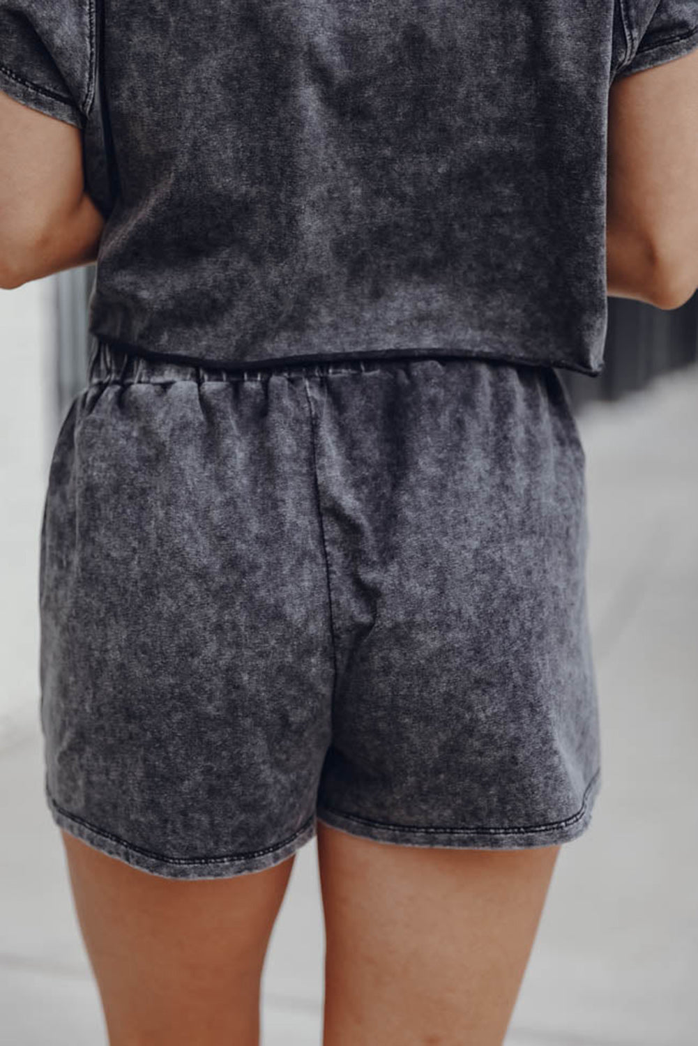 Black Acid Washed Short Lounge Set-Chaelisa's New Jammies