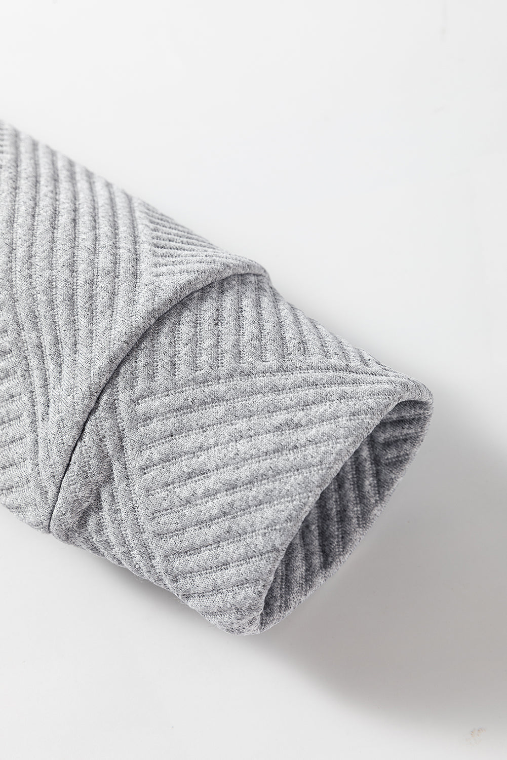 Gray Solid Color Textured Long Sleeve Shift Dress-Chaelisa's New Jammies