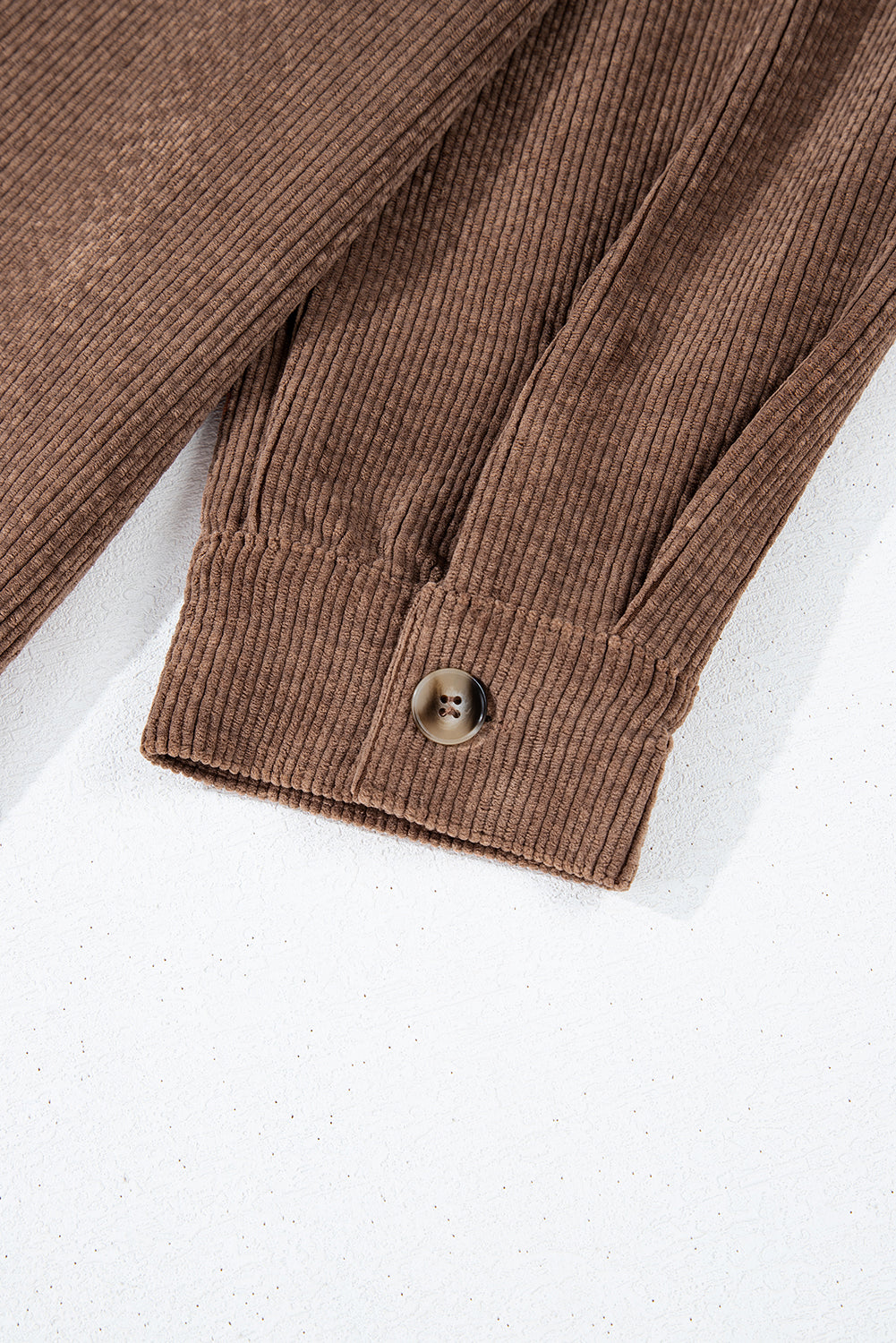 Chestnut Corduroy Flap Pocket Button Up Shacket-Chaelisa's New Jammies