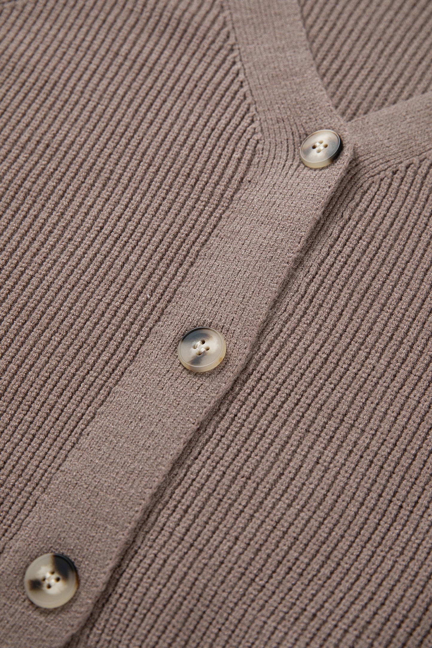 Goat Mixed Texture Knit Button V Neck Sweater Cardigan