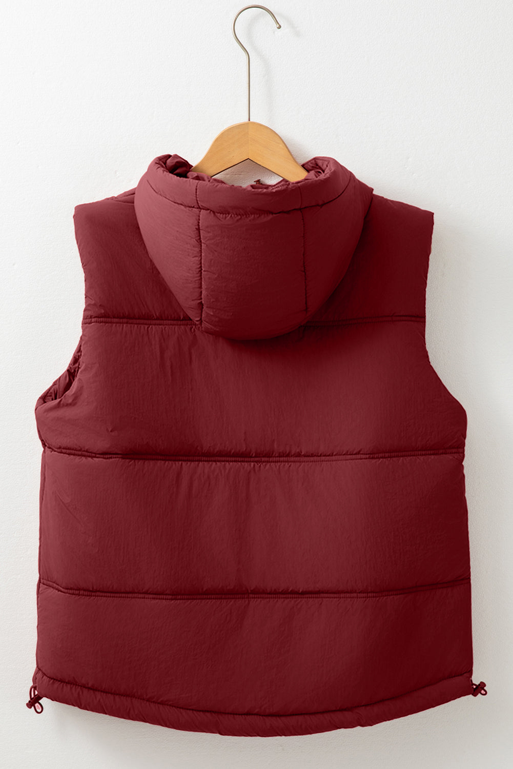 Clay Zip-up Side Pockets Hooded Puffer Vest-Chaelisa's New Jammies