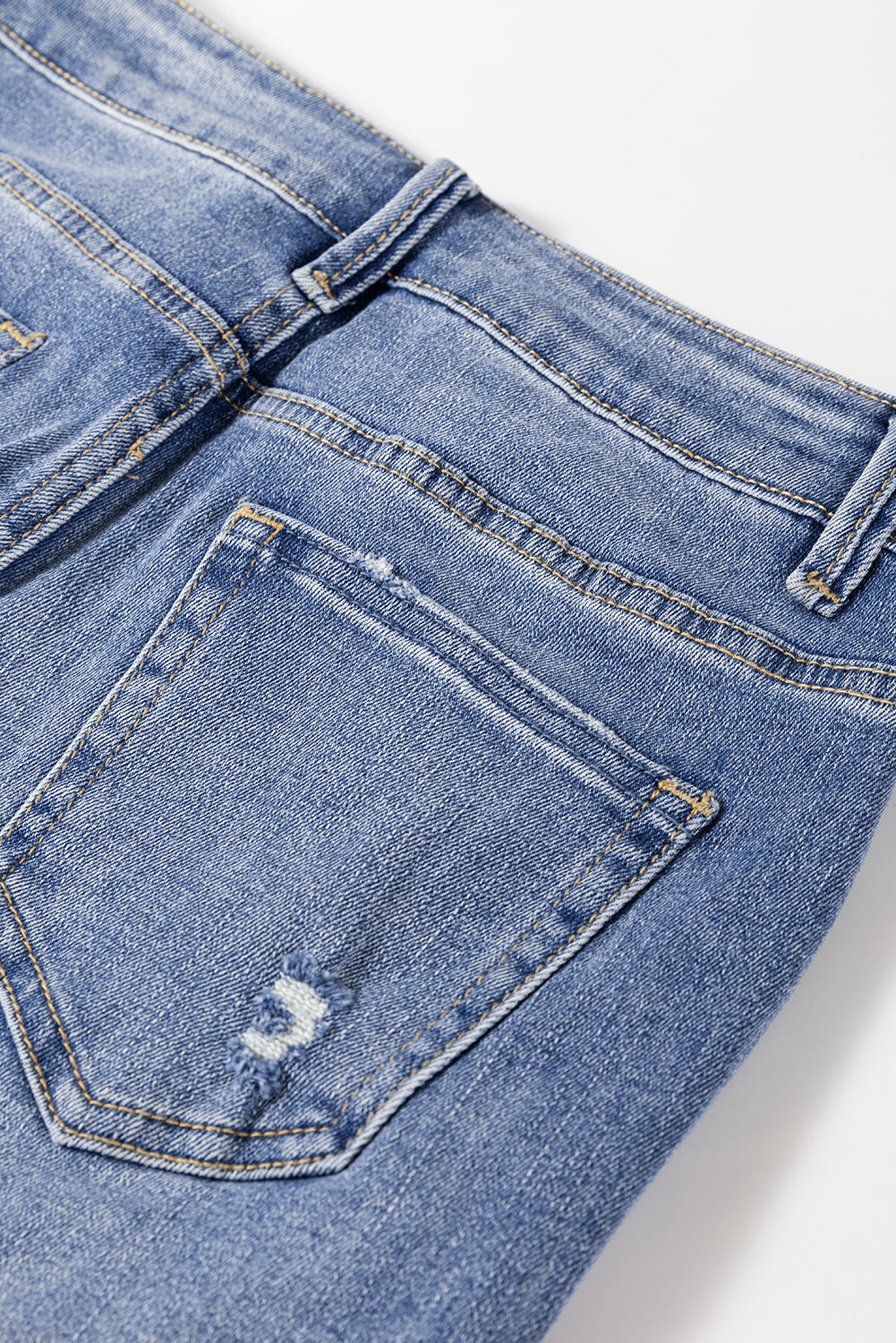 Ashleigh Blue Distressed Raw Hem Straight Leg High Waist Jeans-Chaelisa's New Jammies