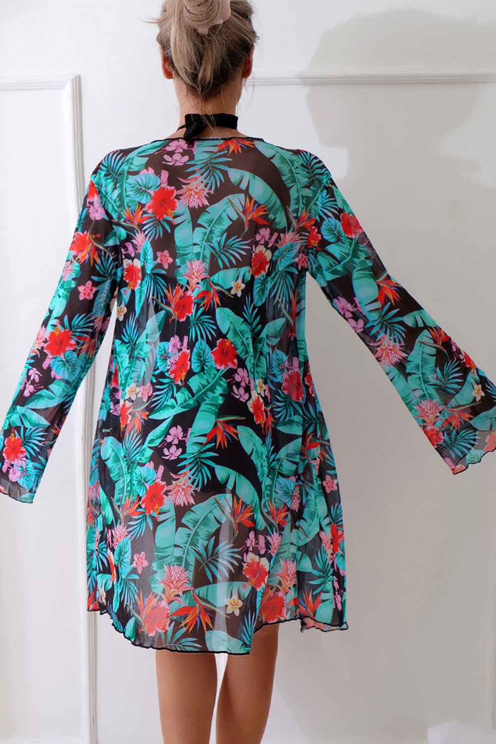 Black Halter Neck Monokini with Floral Beach Cover Up-Chaelisa's New Jammies