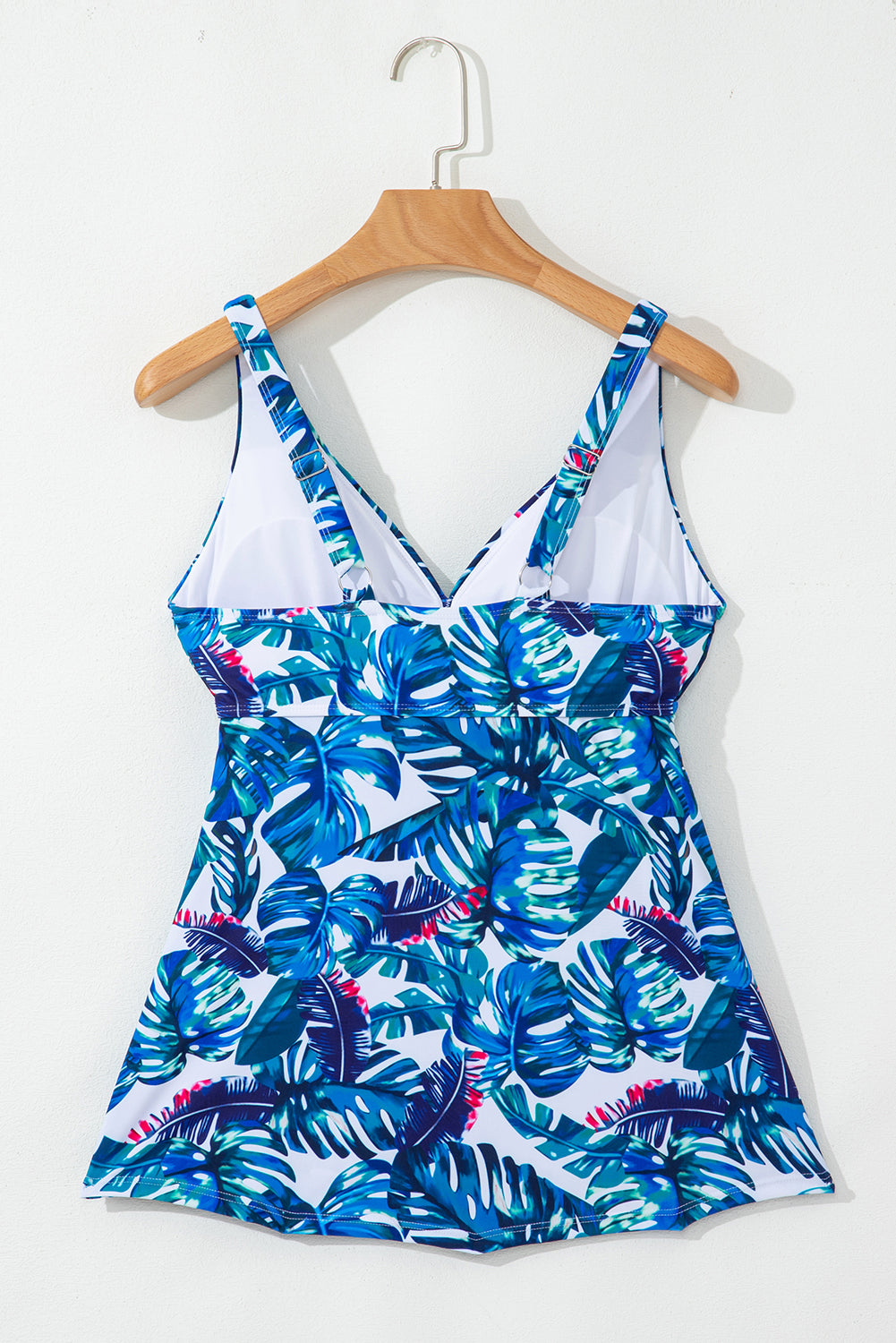 Green Floral Print Padded V Neck Tankini Top-Chaelisa's New Jammies