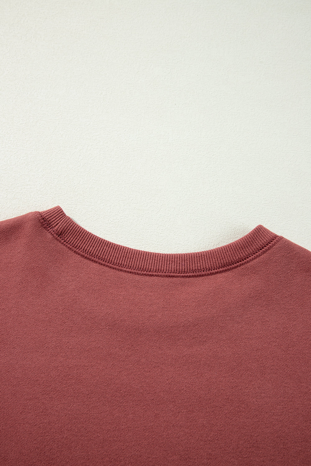 Mineral Red Two Tone Patchwork Drop Shoulder Pullover Sweatshirt-Chaelisa's New Jammies