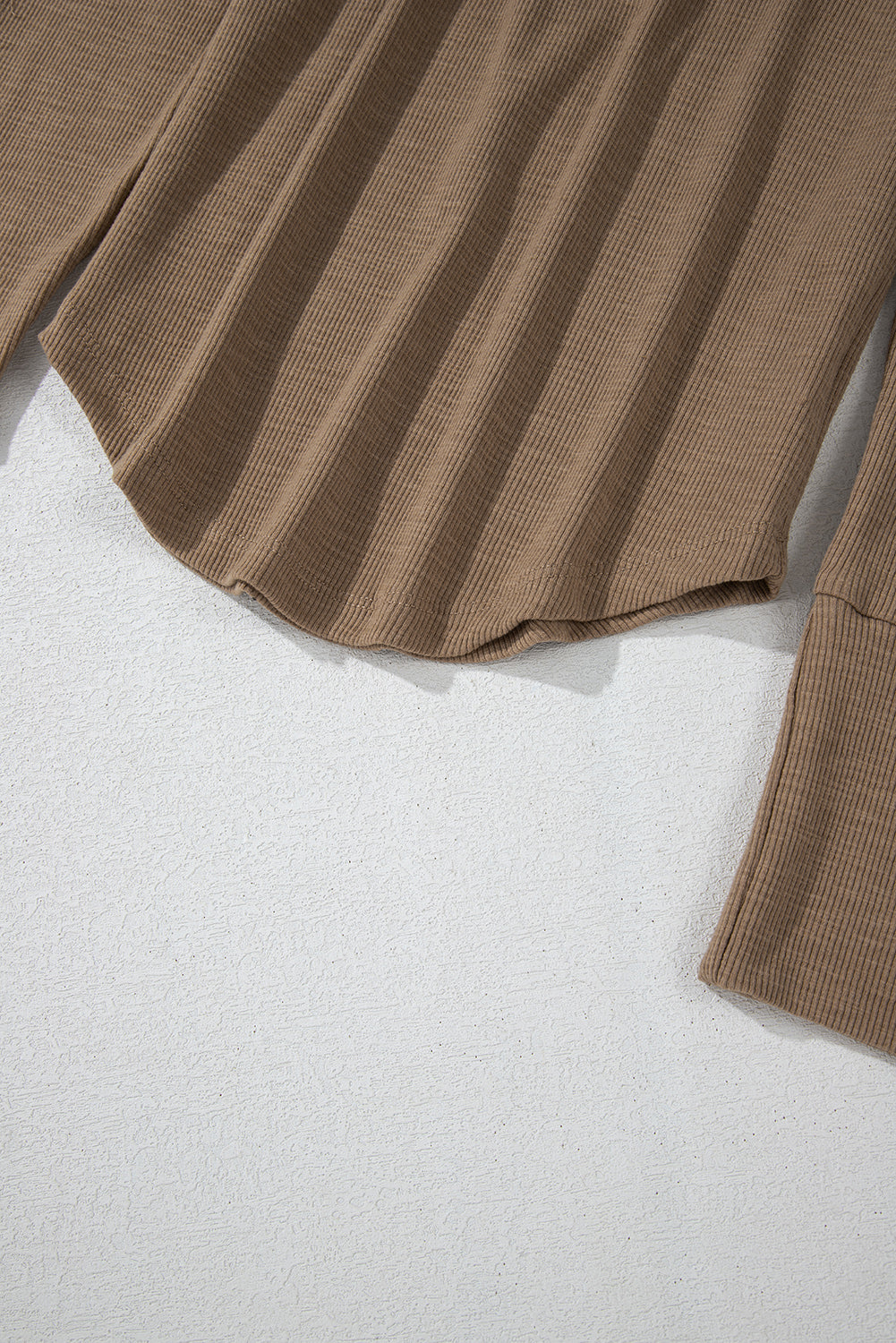 Chestnut Anglaise Broider Ribbed Long Sleeve Top-Chaelisa's New Jammies