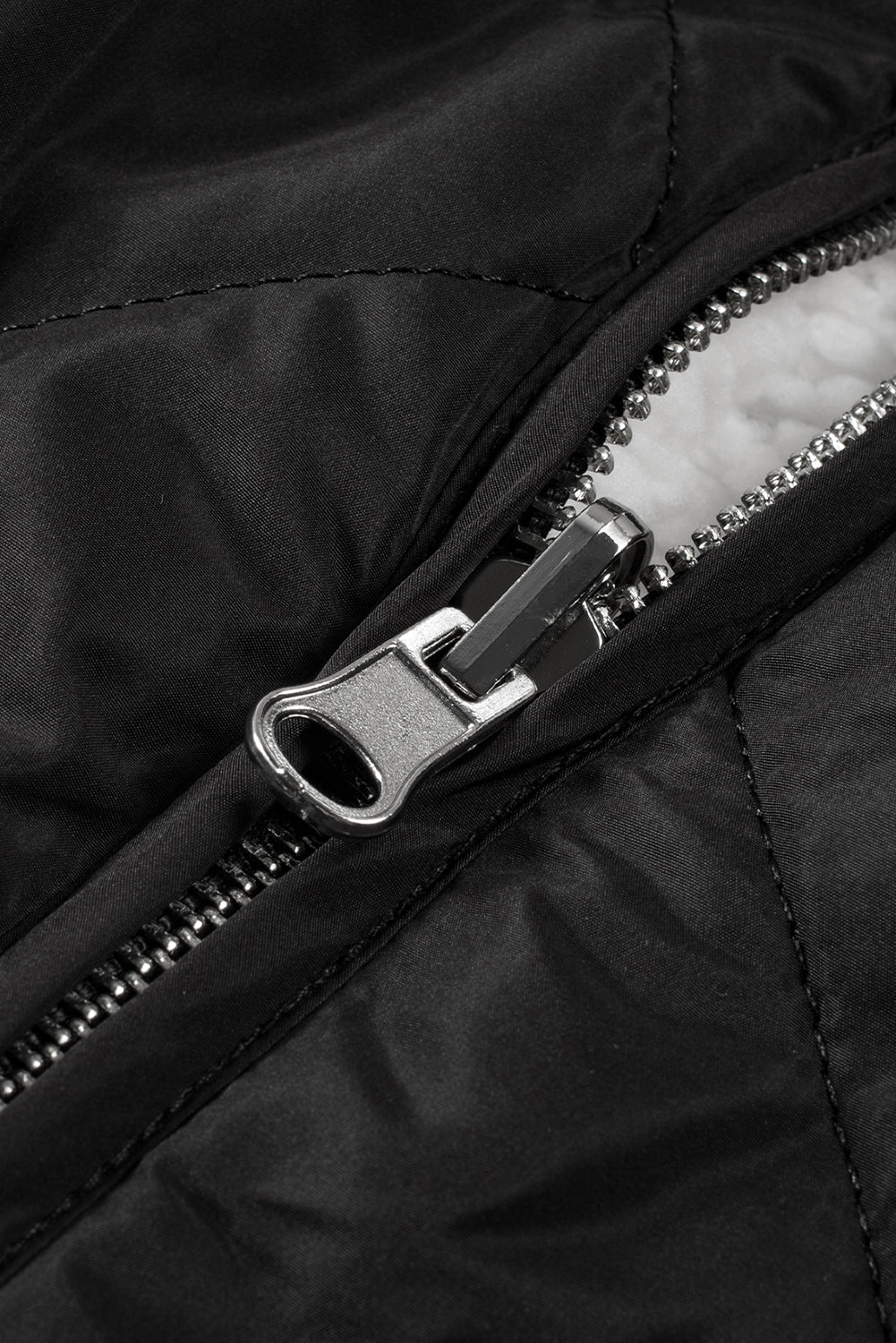 Black Fleece Lined Quilted Zip up Vest Coat-Chaelisa's New Jammies