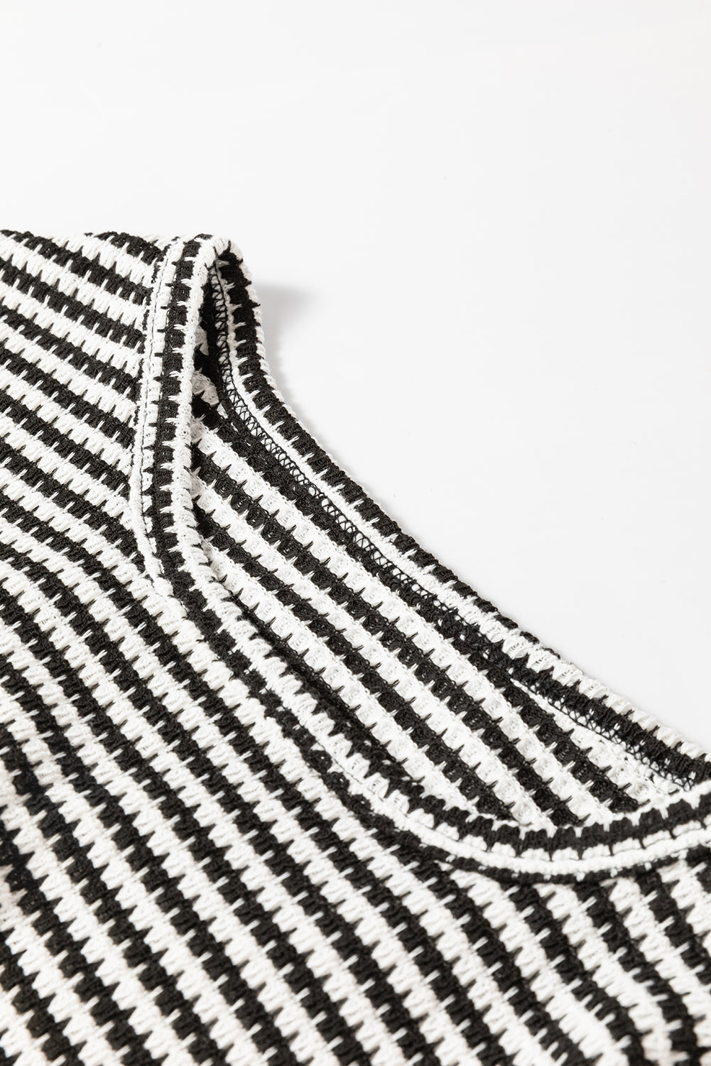 Black Stripe Round Neck Drop Shoulder Long Sleeve Top-Chaelisa's New Jammies