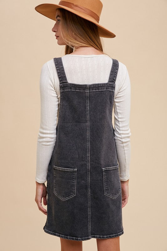 Annie Wear Wide Strap Denim Overall Dress with Pockets-Chaelisa's New Jammies