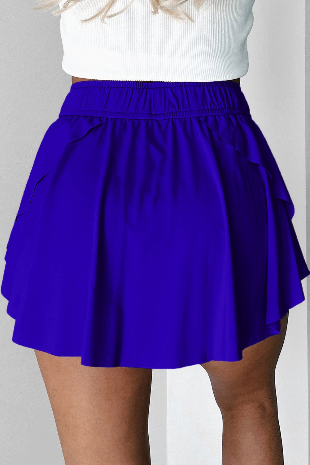 Dark Blue Drawstring High Waist Lined Tennis Skorts - Chaelisa's New Jammies