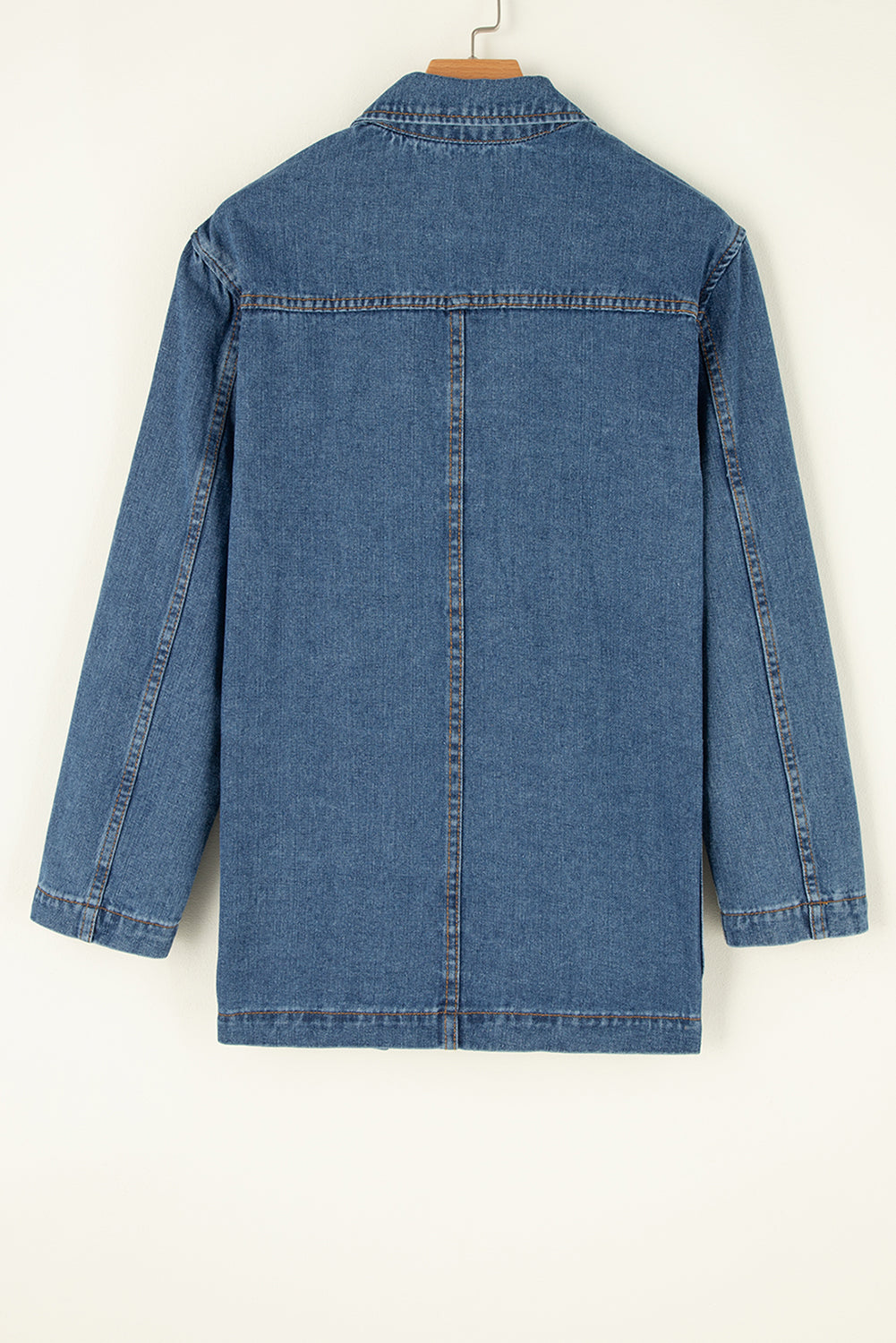 Sail Blue Side Pockets Lapel Collar Denim Jacket-Chaelisa's New Jammies