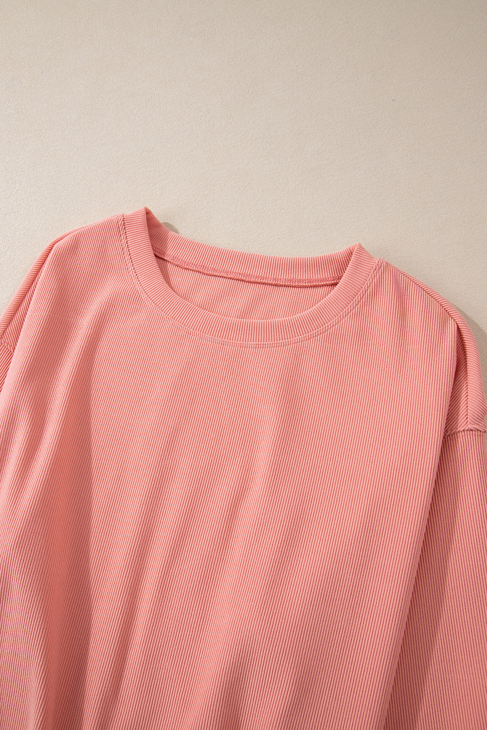 Blossom Ribbed Knit Drop Shoulder Pocketed Two Piece Lounge Set-Chaelisa's New Jammies