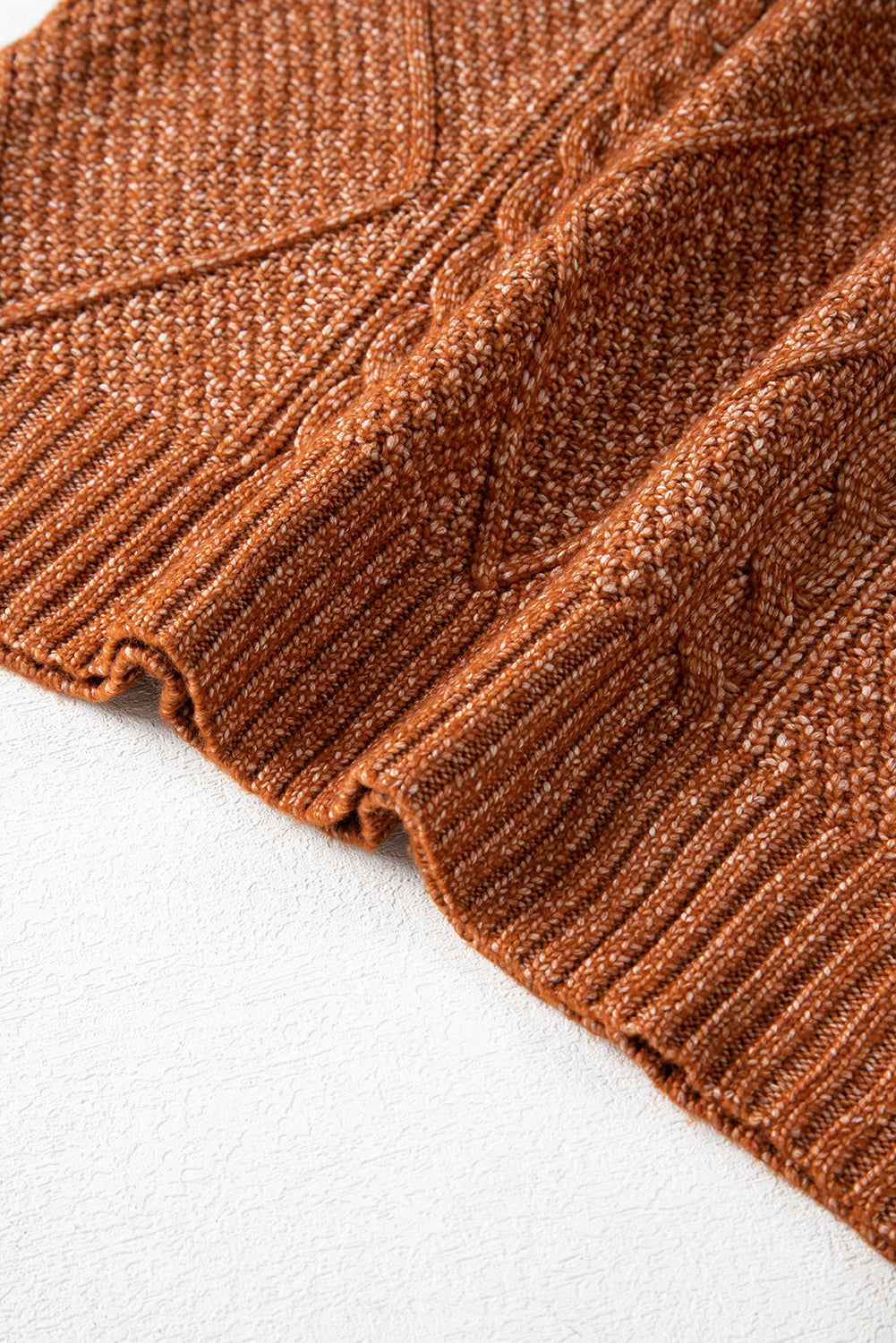 Coffee Cable Knit Drop Shoulder Loose Fit Sweater Dress-Chaelisa's New Jammies