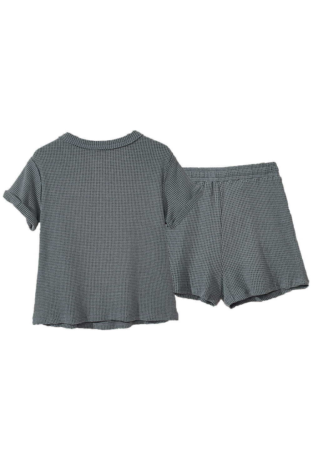 Laurel Green Waffle Knit Buttoned Top and Drawstring Shorts Set-Chaelisa's New Jammies
