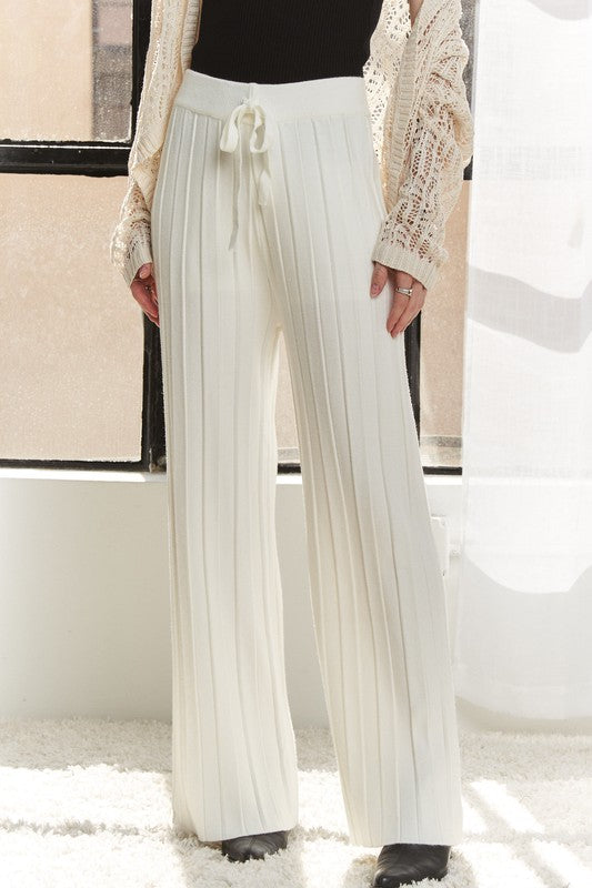 ADORA Tied Wide Leg Knit Pants-Chaelisa's New Jammies
