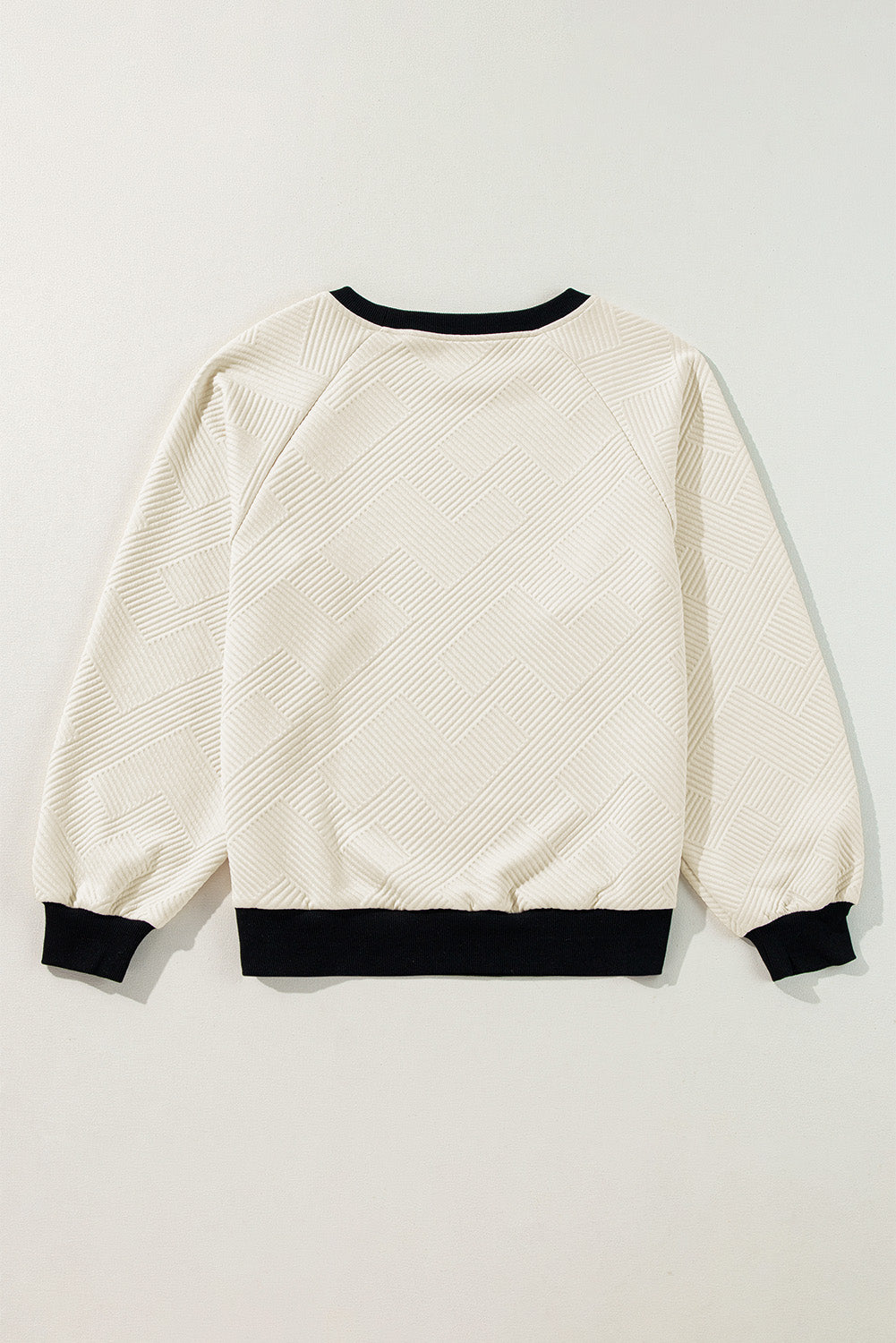 Jet Stream Color Block Edge Raglan Sleeve Crew Neck Textured Top-Chaelisa's New Jammies