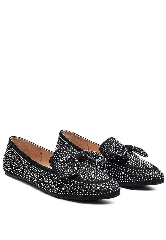 DEWDROPS EMBELLISHED CASUAL BOW LOAFERS - Chaelisa's New Jammies