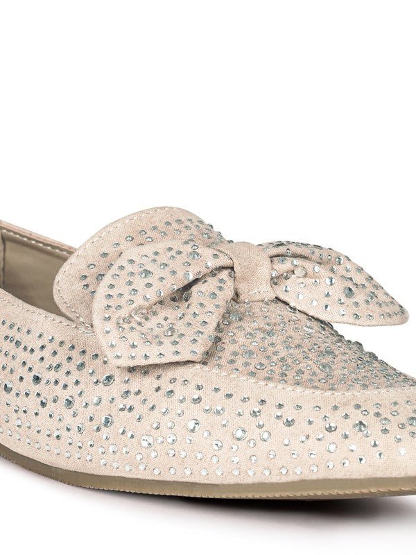 DEWDROPS EMBELLISHED CASUAL BOW LOAFERS - Chaelisa's New Jammies