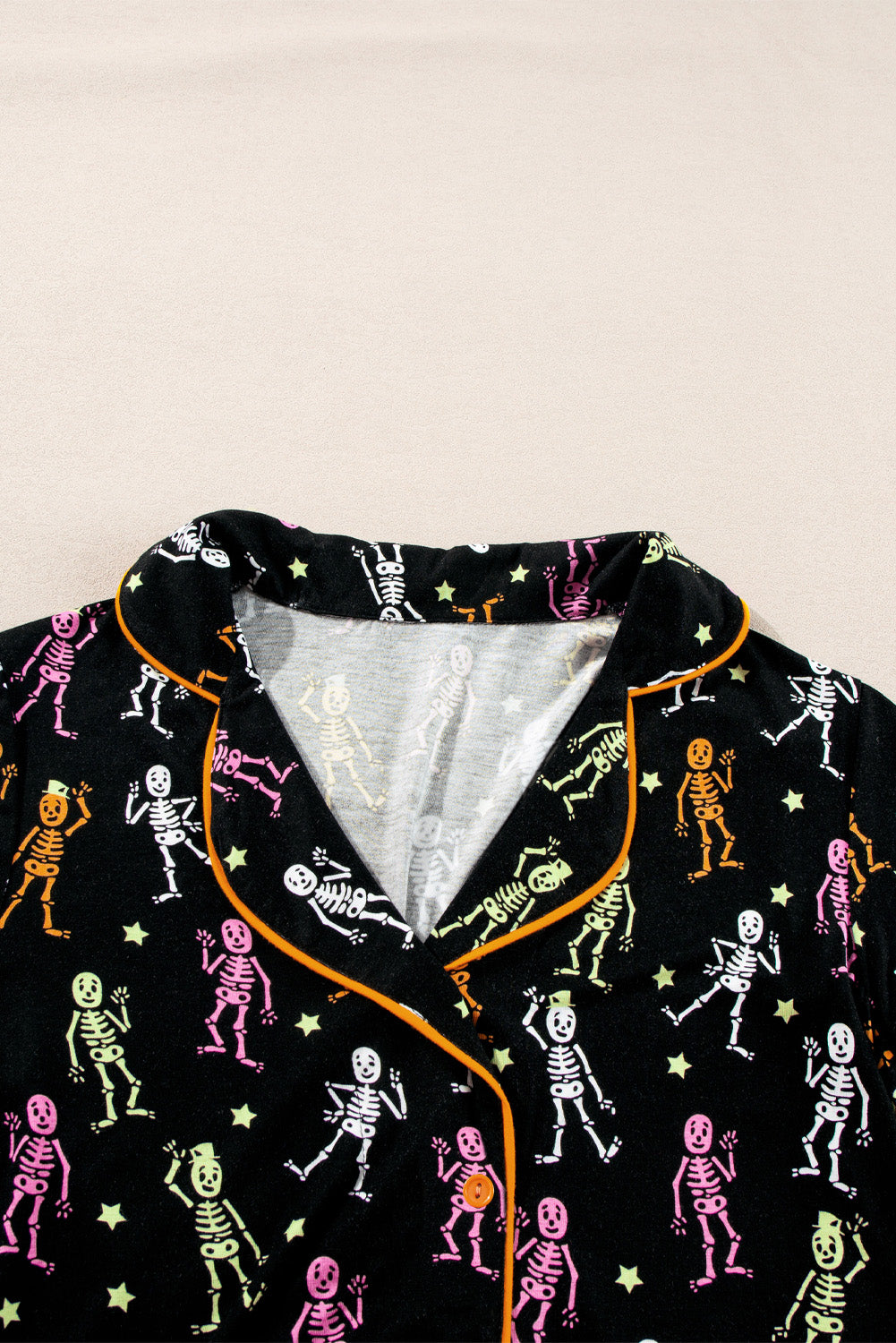 Black Halloween Pattern Short Sleeve Shirt Pajama Set-Chaelisa's New Jammies