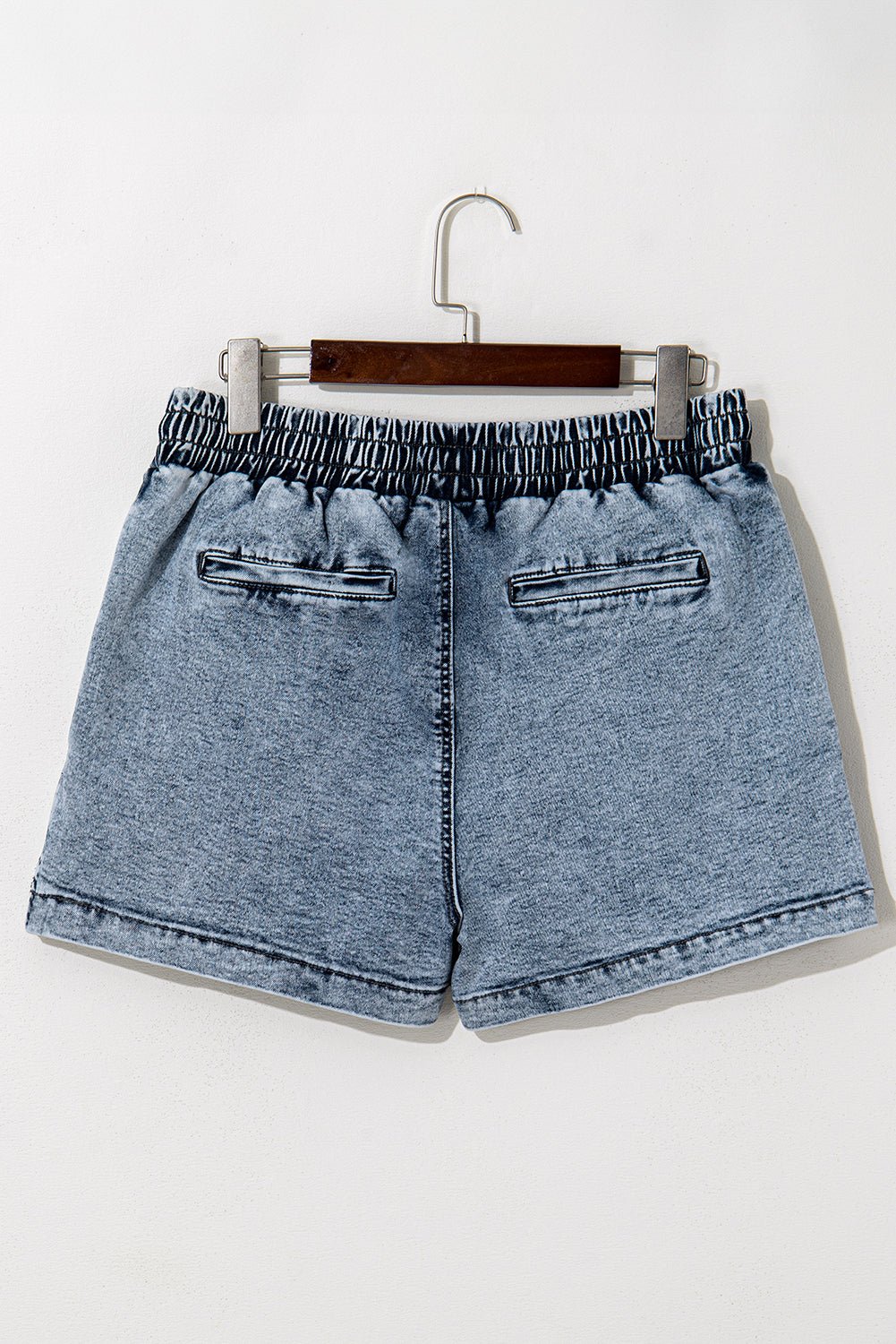 Dusk Blue Drawstring High Waist Pocketed Denim Shorts - Chaelisa's New Jammies