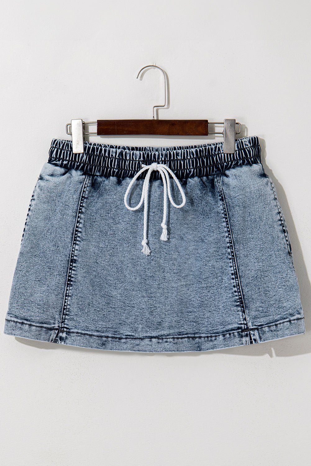 Dusk Blue Drawstring High Waist Pocketed Denim Shorts - Chaelisa's New Jammies