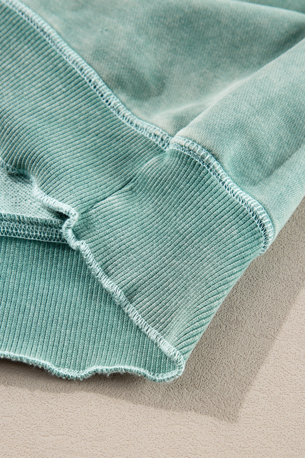Mineral Blue Solid Waffle Knit Patchwork Raglan Sleeve Sweatshirt-Chaelisa's New Jammies
