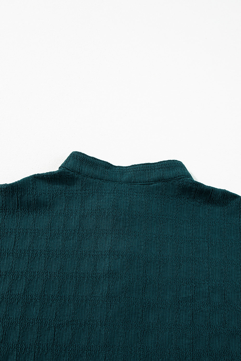Sea Green Solid Textured Split Neck Short Sleeve Blouse-Chaelisa's New Jammies
