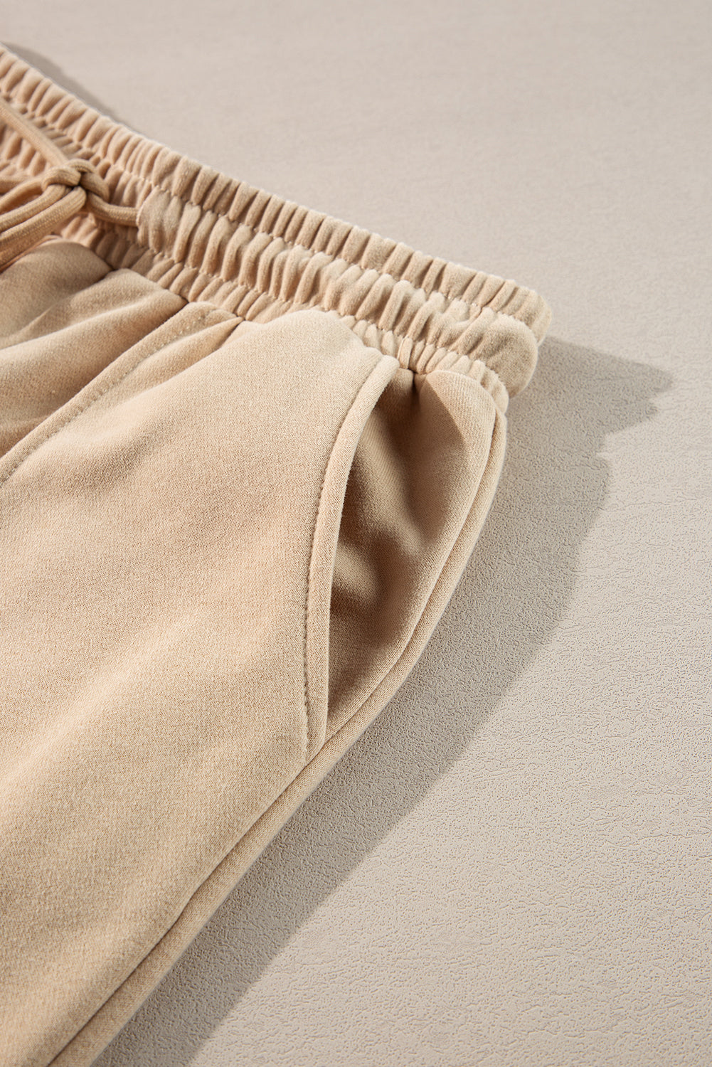 Apricot Solid Seamed Zipper Jacket and Drawstring Waist Pants Set-Chaelisa's New Jammies