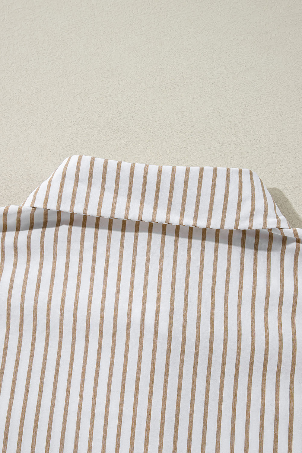 Khaki Stripe Long Sleeve Button Up Mini Shirt Dress-Chaelisa's New Jammies