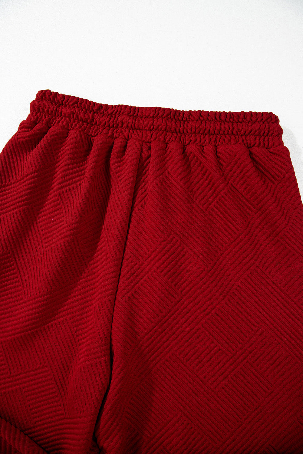 Red Dahlia Textured Loose Fit T Shirt and Drawstring Pants Set-Chaelisa's New Jammies