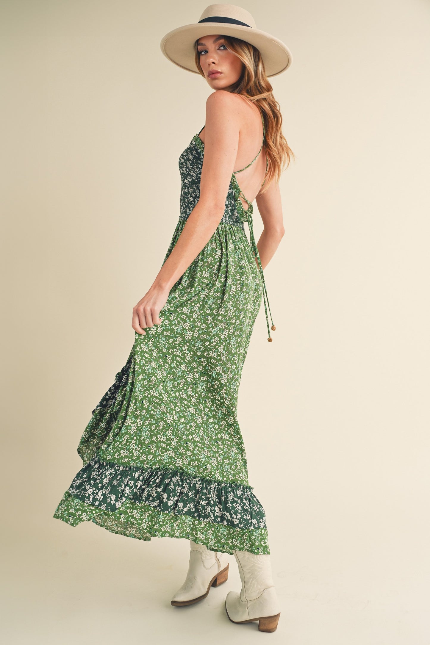 Aemi + Co Ditsy Floral Ruffled Hem Maxi Cami Dress-Chaelisa's New Jammies