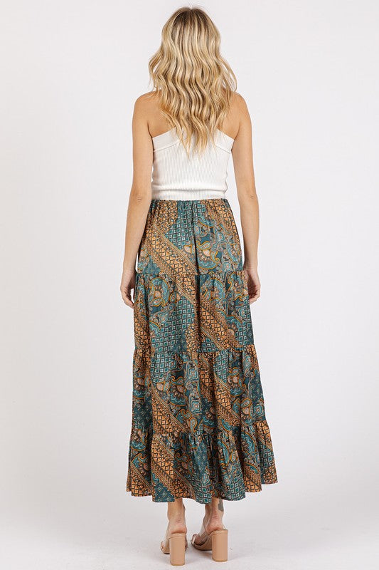 Mittoshop Paisley Patchwork Print Satin Maxi Skirt-Chaelisa's New Jammies